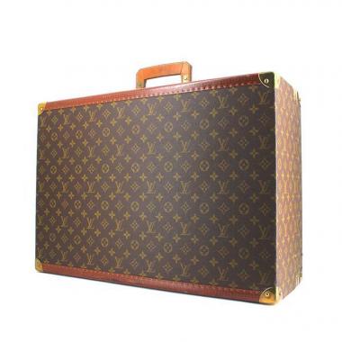 Louis Vuitton Bisten 60 suitcase in brown monogram canvas and natural leather