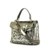 Bulgari Leoni shoulder bag in silver shading leather and silver patent leather - 00pp thumbnail