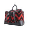 Sac de voyage Louis Vuitton Steamer Bag en laine rouge et noire et cuir noir - 00pp thumbnail