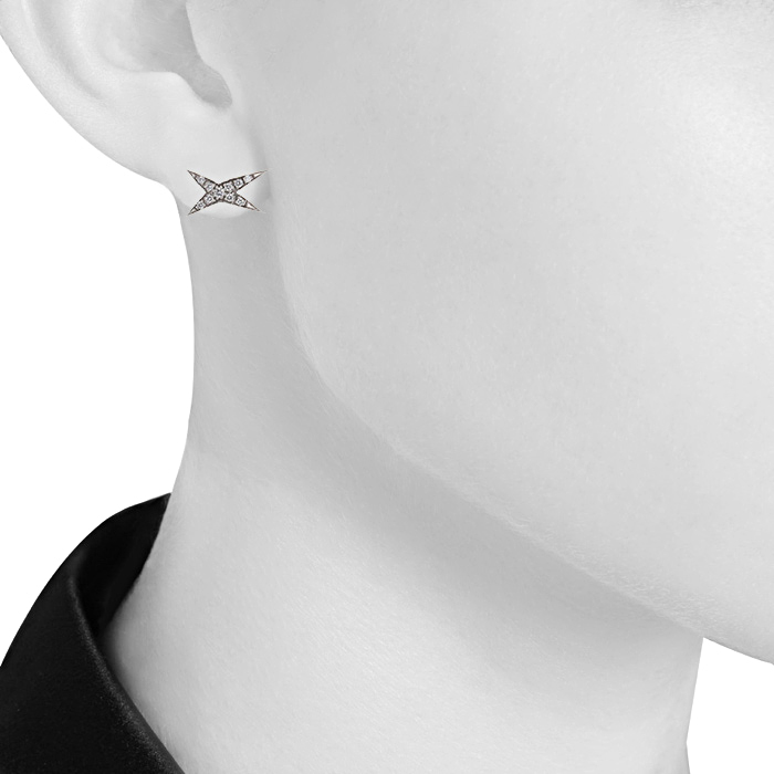 Paire de boucles d'oreilles en or blanc et diamants - Detail D1