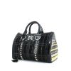 Versace Madonna Boston handbag in black patent leather and black suede - 00pp thumbnail