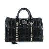 Versace Madonna Boston handbag in black patent leather and black suede - 360 thumbnail