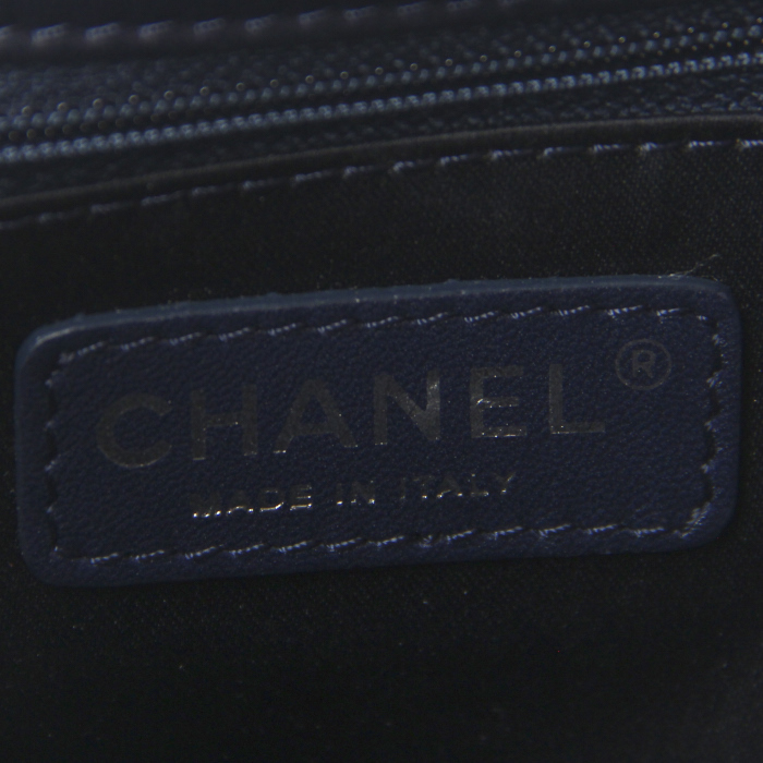 Borsa Timeless in raso blu marino e paillettes blu - Detail D4