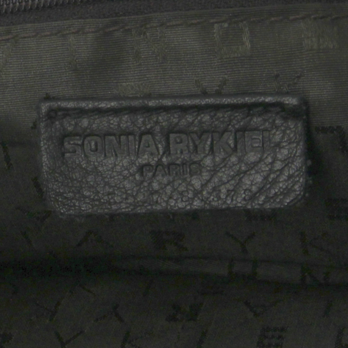 Borsa Sonia Rykiel in tela e pelle blu marino e marrone - Detail D3