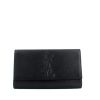 Pochette Yves Saint Laurent Chyc en cuir grainé noir - 360 thumbnail