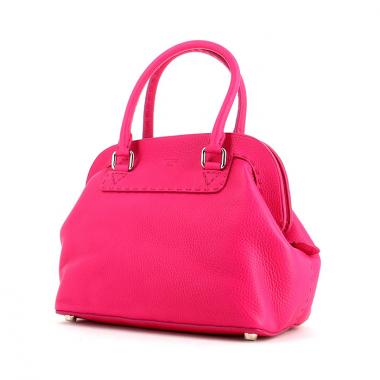 Bolso de mano Fendi Selleria en cuero granulado rosa