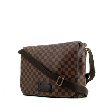 Bolso zurrón Louis Vuitton District en lona a cuadros revestida ébano y lona marrón