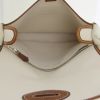Hermes handbag in beige canvas and brown leather - Detail D2 thumbnail