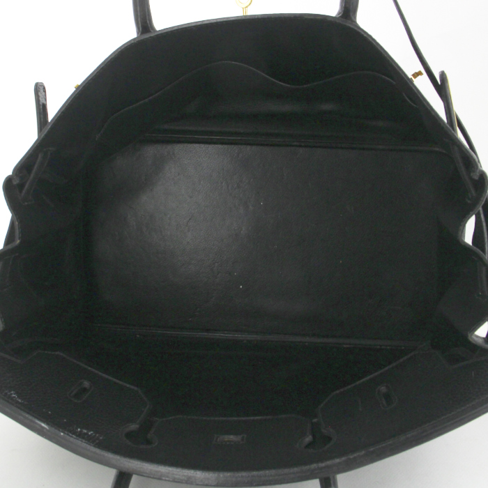 Bolso de mano Hermes Birkin 40 cm en cuero negro - Detail D2
