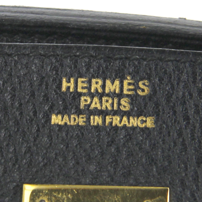 Hermes Birkin 40 cm handbag in black leather - Detail D3