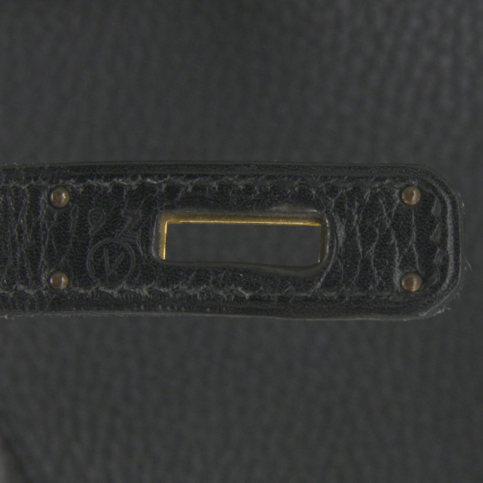 Hermes Birkin 40 cm handbag in black leather - Detail D4