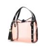 Lanvin Shopping bag in transparent canvas and black patent leather - 00pp thumbnail