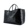 Bottega Veneta shopping bag in black braided leather - 00pp thumbnail