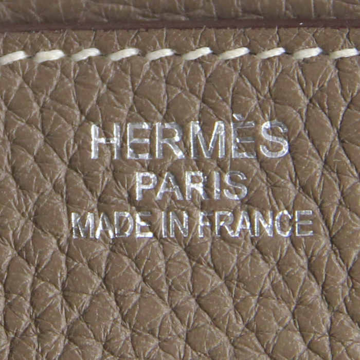 Hermes Birkin 35 cm handbag in etoupe togo leather - Detail D3