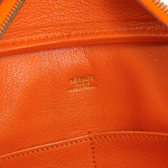 Borsa Plume modello grande in pelle martellata arancione - Detail D3