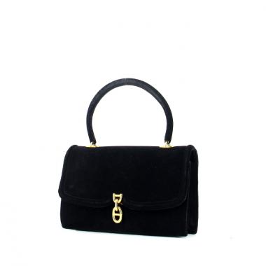 Hermes handbag in black suede