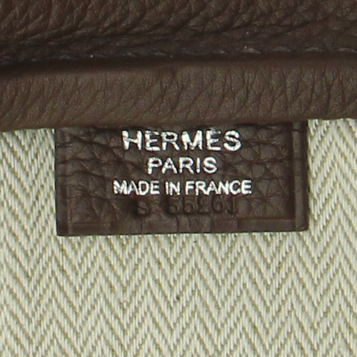 Borsa a tracolla Hermes Hebdo in pelle marrone - Detail D4