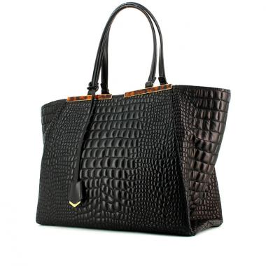 Fendi shopping bag in black leather