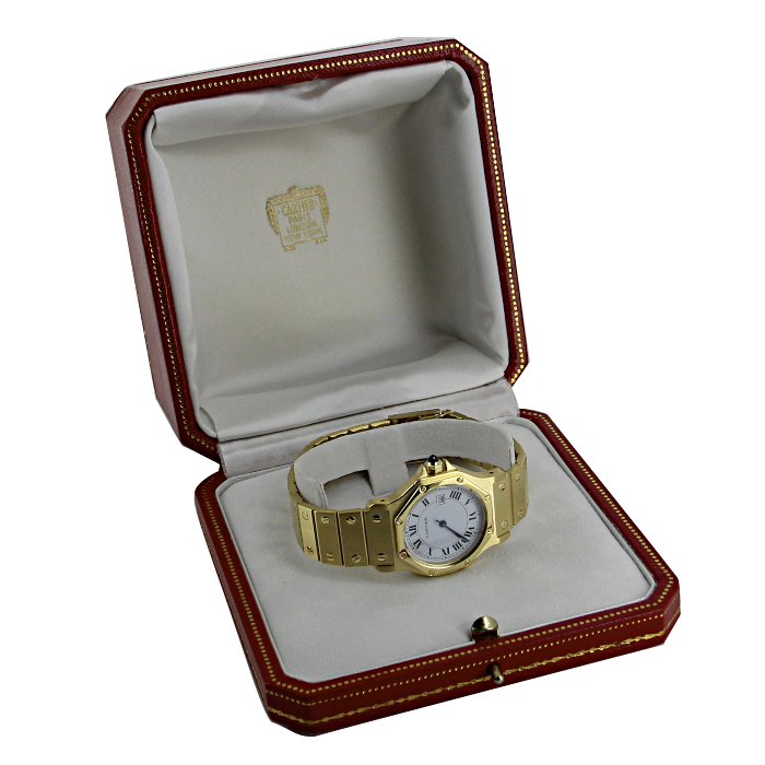 Orologio Cartier Santos Ronde in oro giallo Circa  2000 - Detail D2