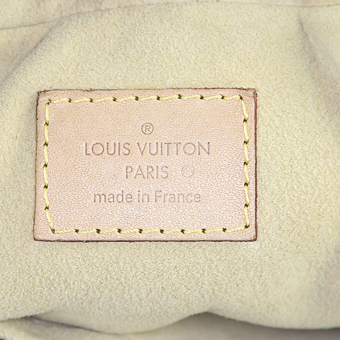 Louis Vuitton handbag in brown monogram canvas and natural leather - Detail D3