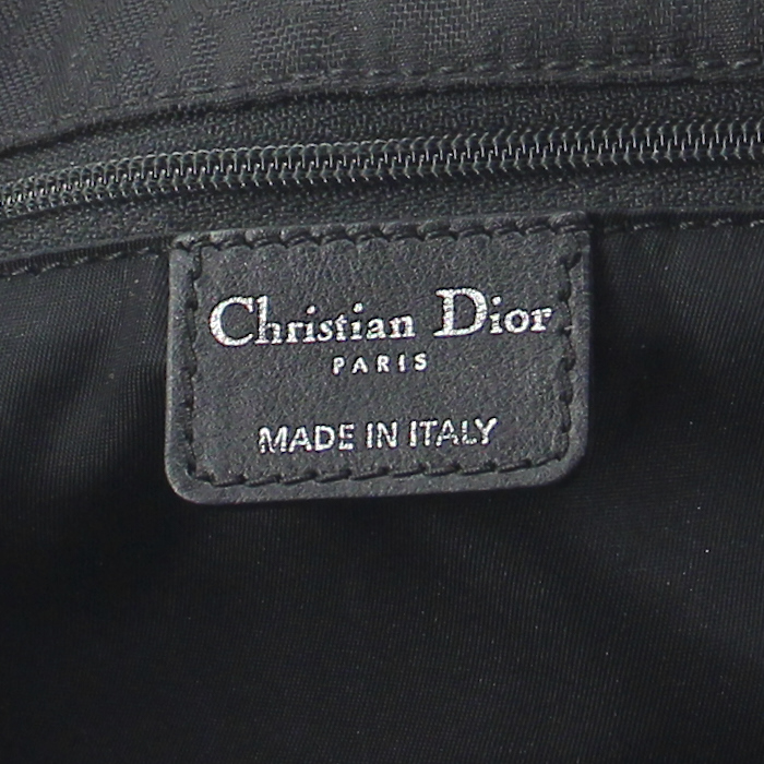 Dior handbag in monogram canvas and black leather - Detail D3