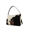 Fendi Big Mama handbag in white and black foal and black leather - 00pp thumbnail