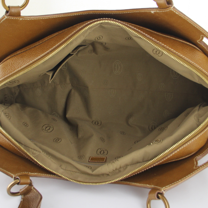 Cartier handbag in gold leather - Detail D2