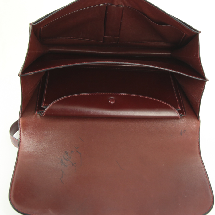 Borsa Hermes Ring in pelle box bordeaux - Detail D3