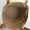 Shopping bag Bucket modello grande in tela monogram marrone e pelle naturale - Detail D2 thumbnail