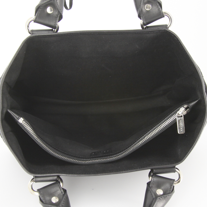 Sac cabas Celine Boogie en daim monogram et cuir noir - Detail D2