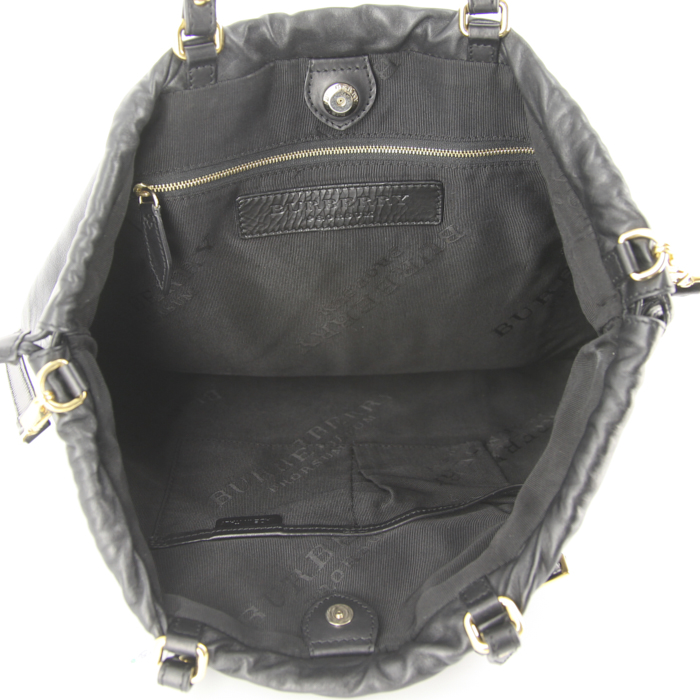 Borsa a tracolla Burberry Big Crush in pelle nera - Detail D3