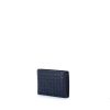 Bottega Veneta wallet in navy blue braided leather - 00pp thumbnail