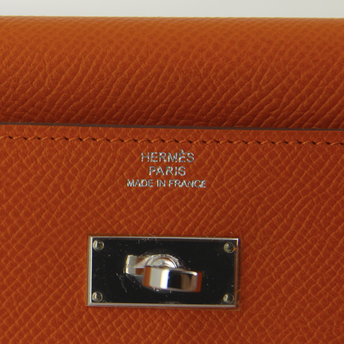 Hermes wallet in orange epsom leather - Detail D3