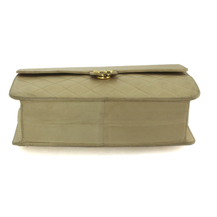 Borsa a spalla in pelle trapuntata beige - Detail D4