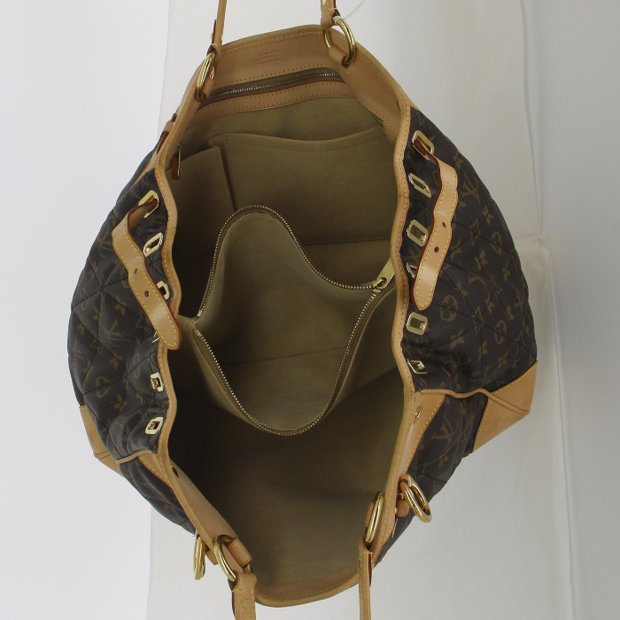 Louis Vuitton handbag in monogram canvas and natural leather - Detail D2