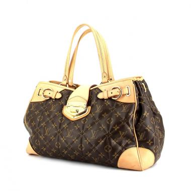 Sac à main Louis Vuitton en toile monogram et cuir naturel