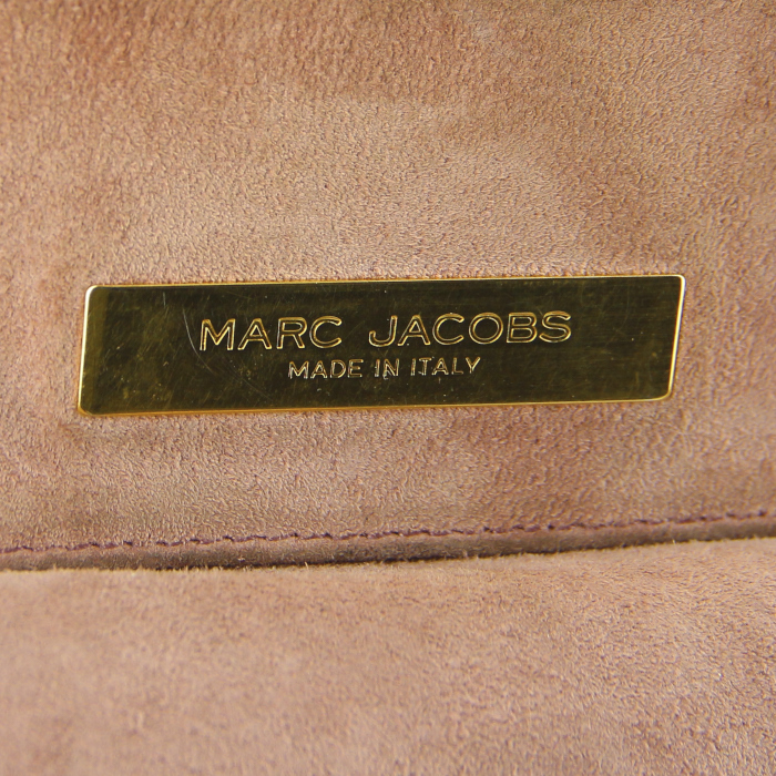 Borsa Marc Jacobs in pelle bicolore beige e marrone imitazione lucertola e pelliccia - Detail D3