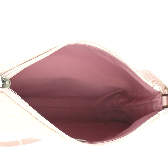 Bolso de mano Dior en lona Monogram rosa pálido y blanca - Detail D2