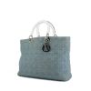 Dior Lady Dior handbag in blue jean canvas cannage - 00pp thumbnail