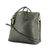 Prada shopping bag in dark grey grained leather - 00pp thumbnail