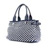 Loewe shopping bag in white and blue braided canvas and blue leather - 00pp thumbnail