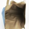 Hermes large model shopping bag in blue and tourterelle grey bicolor grained leather - Detail D3 thumbnail