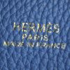 Sac cabas Hermes grand modèle en cuir grainé bicolore bleu et gris-tourterelle - Detail D4 thumbnail