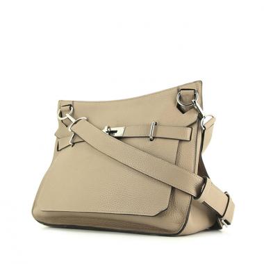 Bolso zurrón Hermes Jypsiere en cuero togo gris tórtola