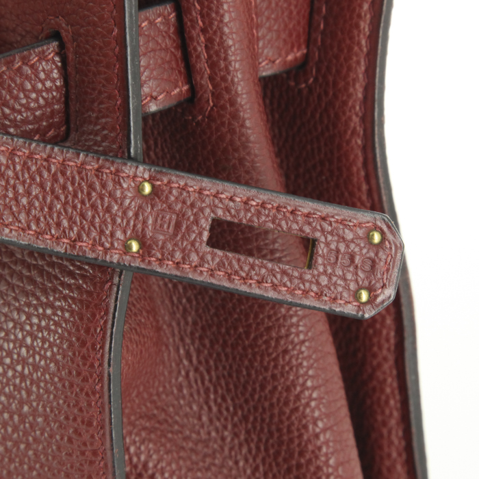 Hermes Kelly 35 cm handbag in burgundy togo leather - Detail D4