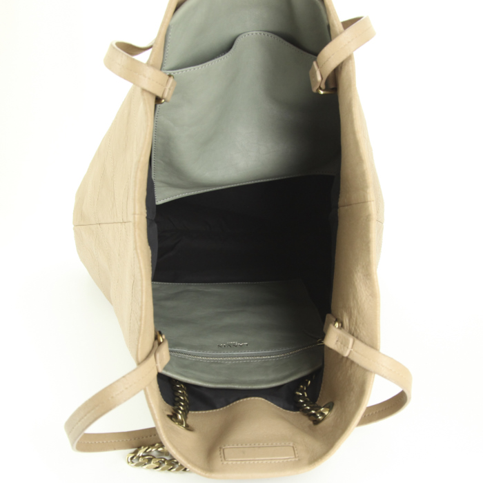 Shopping bag Carry Me in pelle beige - Detail D3