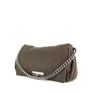 Borsa in pelle martellata color talpa