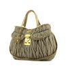 Miu Miu Matelassé bag in grey-beige quilted canvas and beige suede - 00pp thumbnail