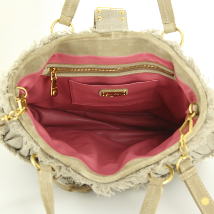 Borsa Matelassé in tela trapuntata e camoscio beige - Detail D3