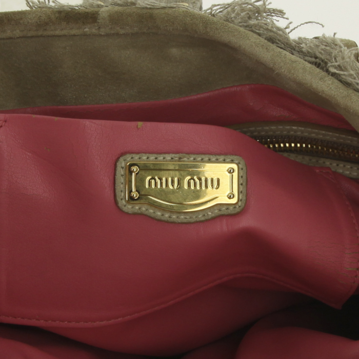 Borsa Matelassé in tela trapuntata e camoscio beige - Detail D4